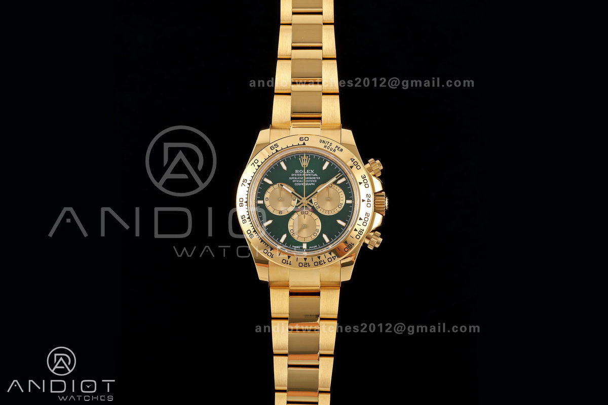 Daytona 126508 QF 1:1 Best Edition Green/YG Dial on YG Bracelet JH4131 (Free Sprung) 